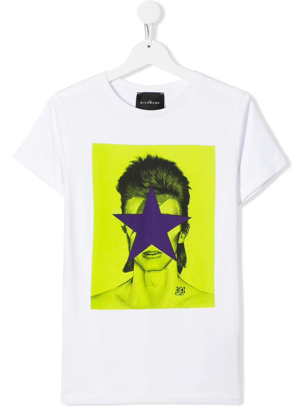 John Richmond Junior Teen David Bowie Print T-shirt In 白色