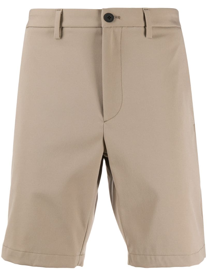 Theory Straight Fit Chino Shorts In Brown