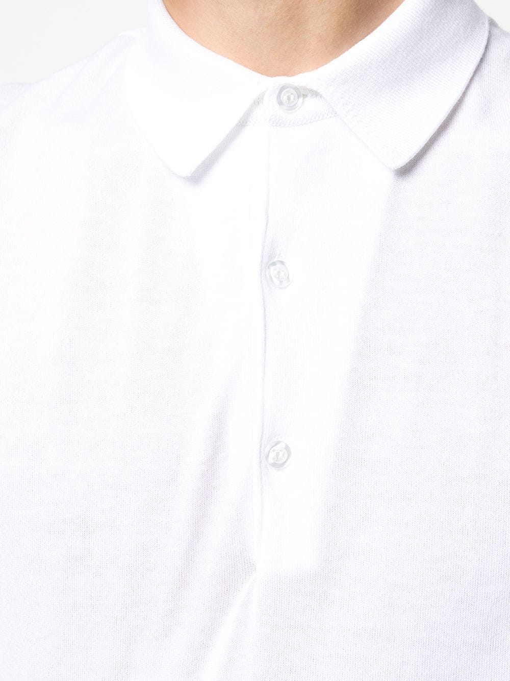 Shop John Smedley Straight Polo Shirt In White