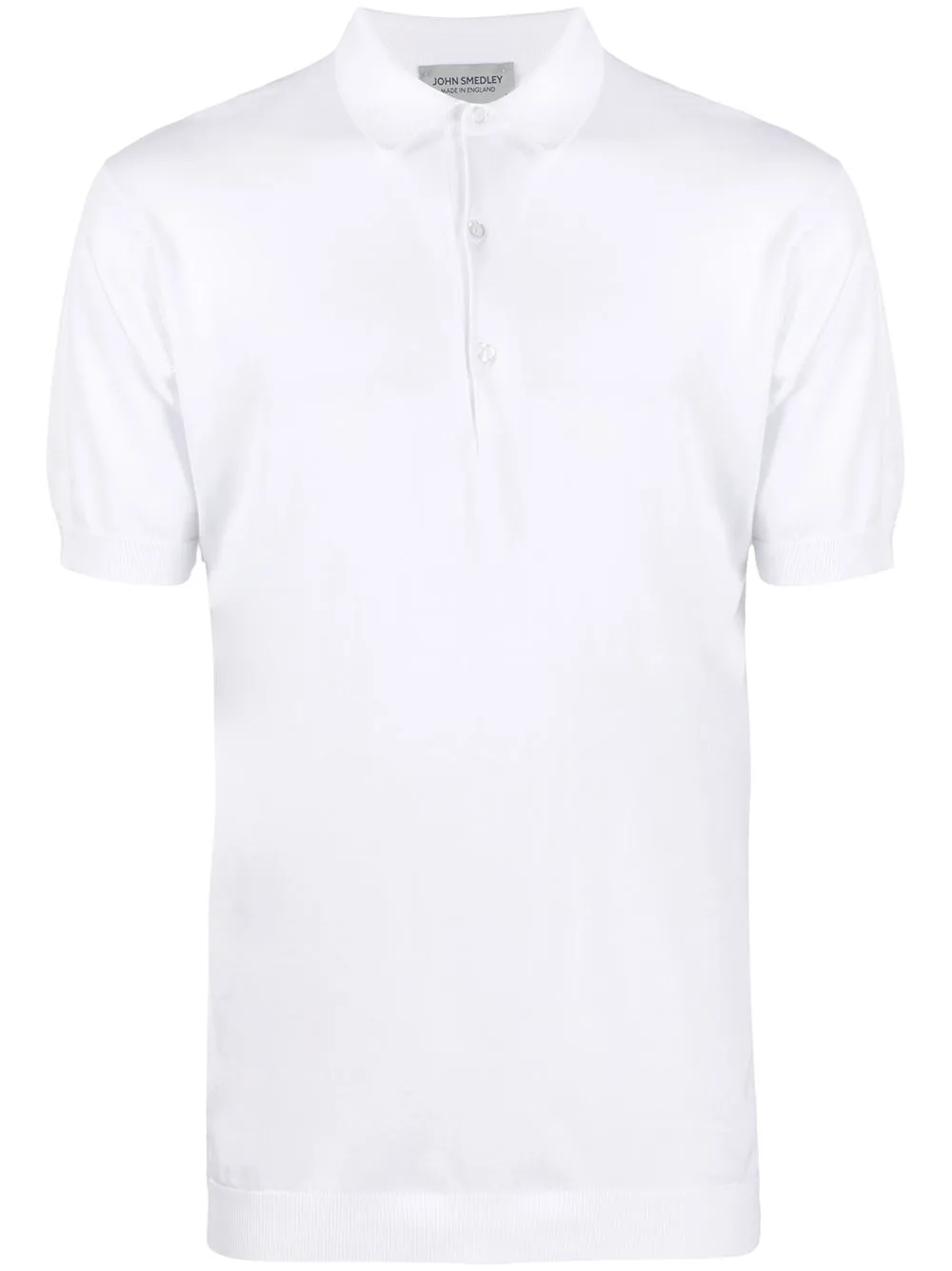 Shop John Smedley Straight Polo Shirt In White