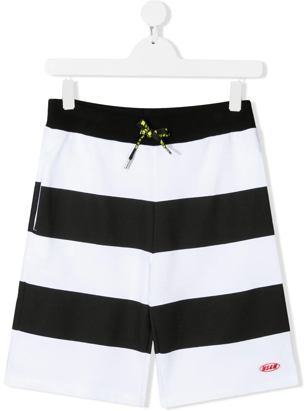 Msgm Teen Striped Shorts In Black