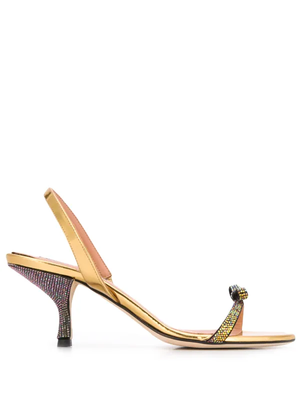 crystal bow sandals