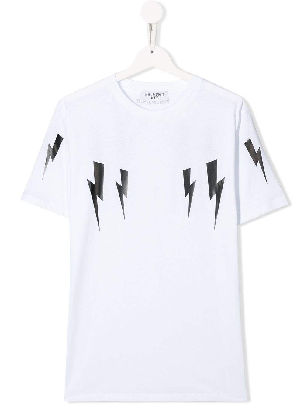 Neil Barrett Teen Lightning Print T-shirt In 白色