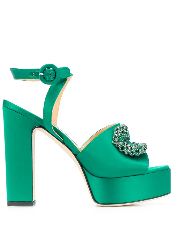 teal platform sandals