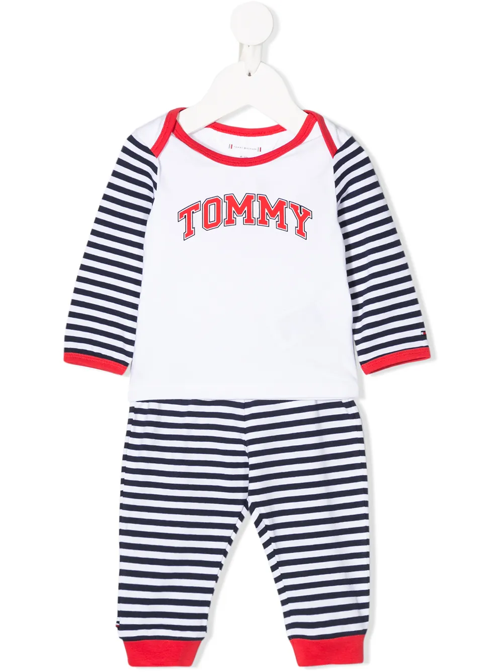 Tommy Hilfiger Junior Babies' Striped Two-piece Set In White