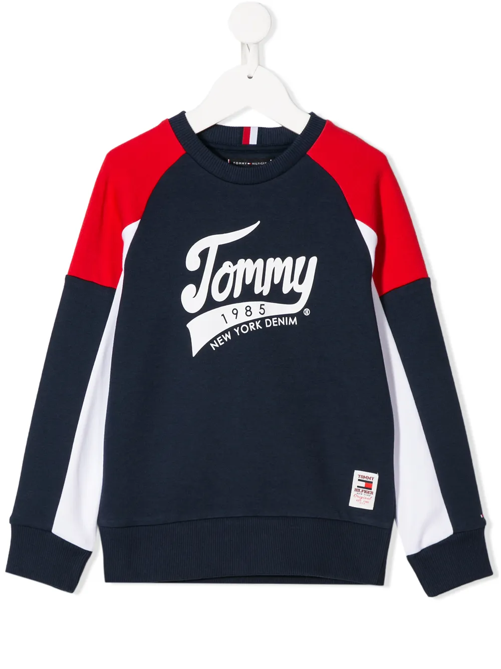 Tommy Hilfiger Junior Kids' Colour Block Logo Sweatshirt In Blue