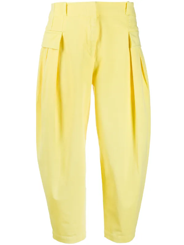 yellow tapered trousers