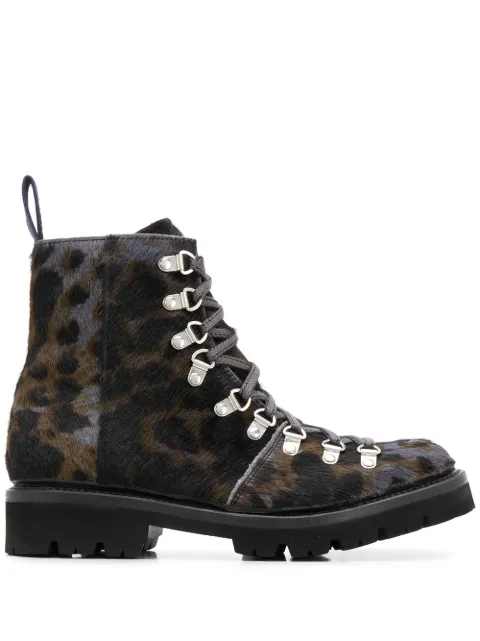 grenson leopard print boots