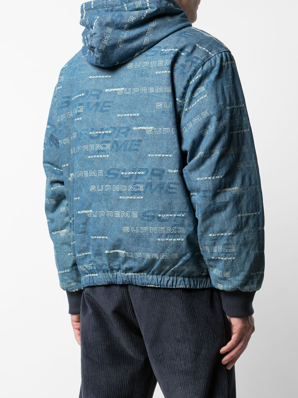 supreme reversible dimensions logo denim work jacket