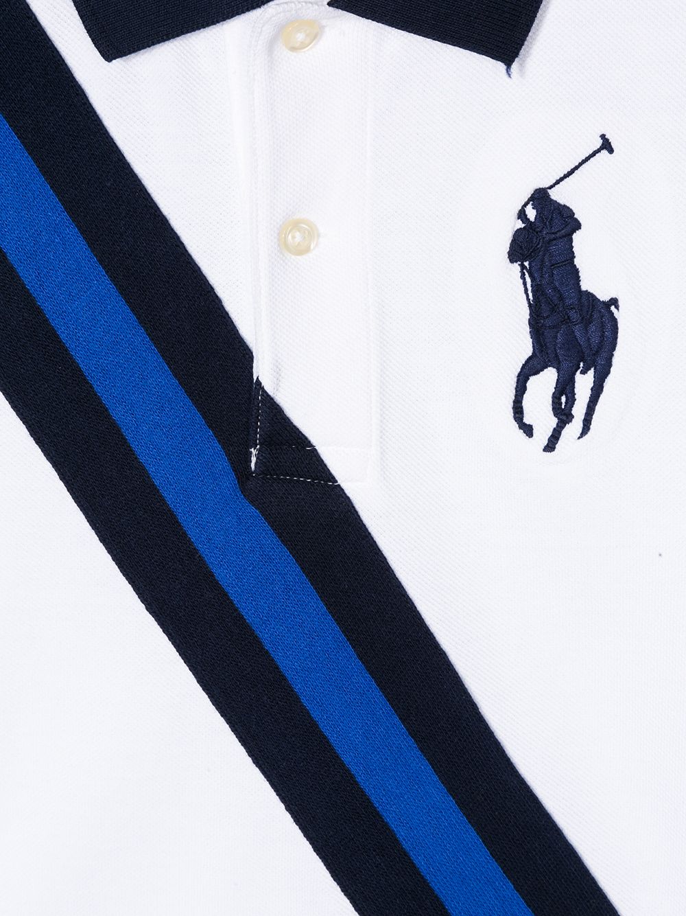 Shop Ralph Lauren Striped Branded Polo Shirt In White