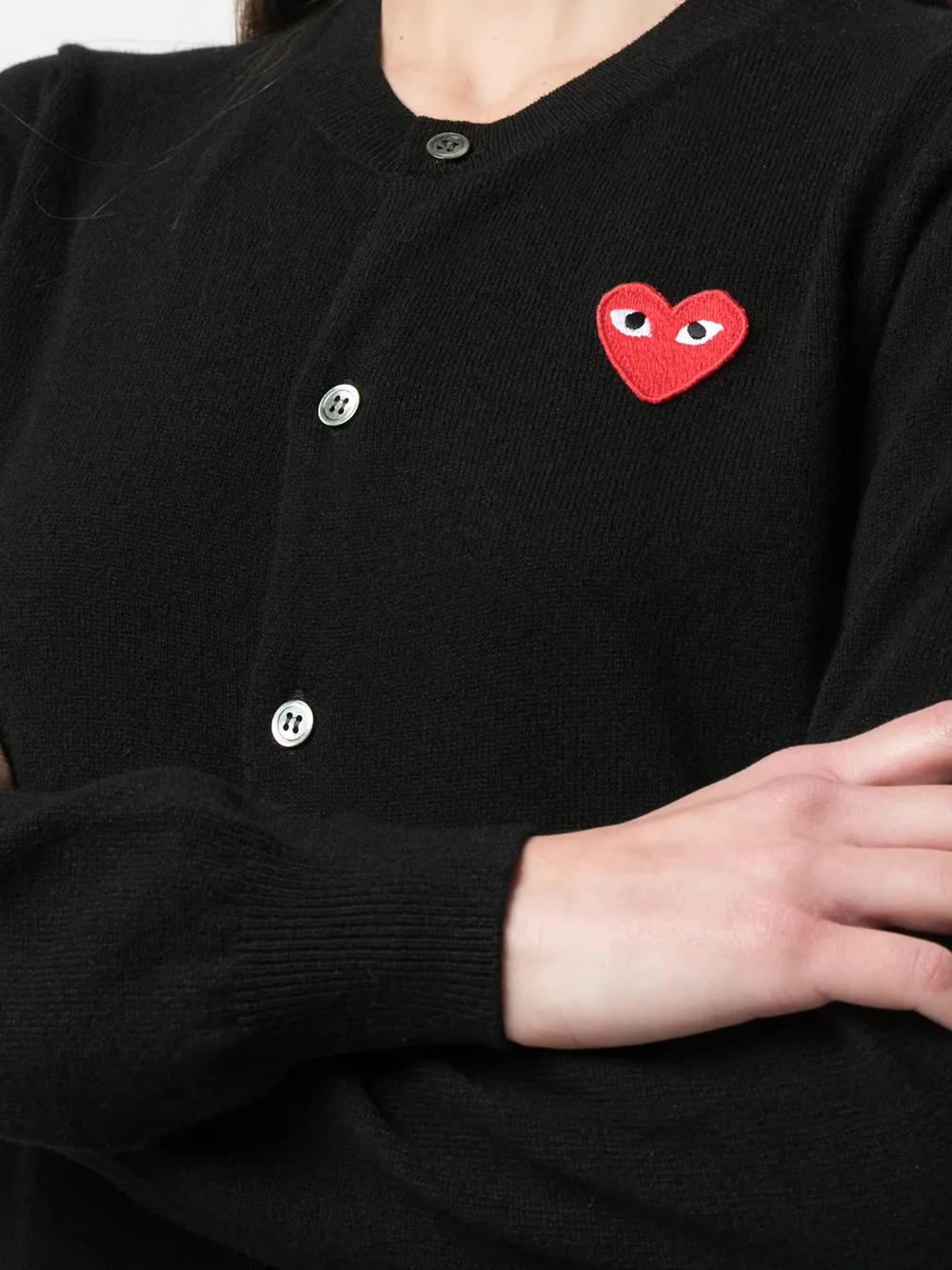 Comme Des Garçons Play heart-patch Knit Cardigan - Farfetch