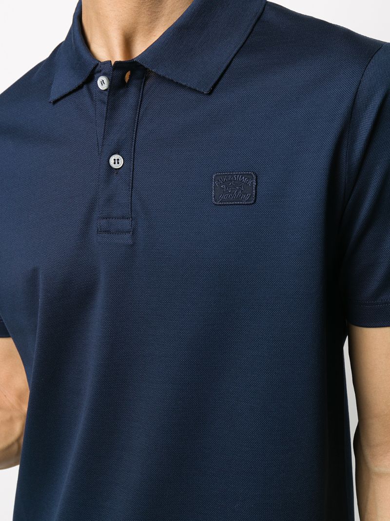 Paul & Shark Logo-patch Polo Shirt In Blue