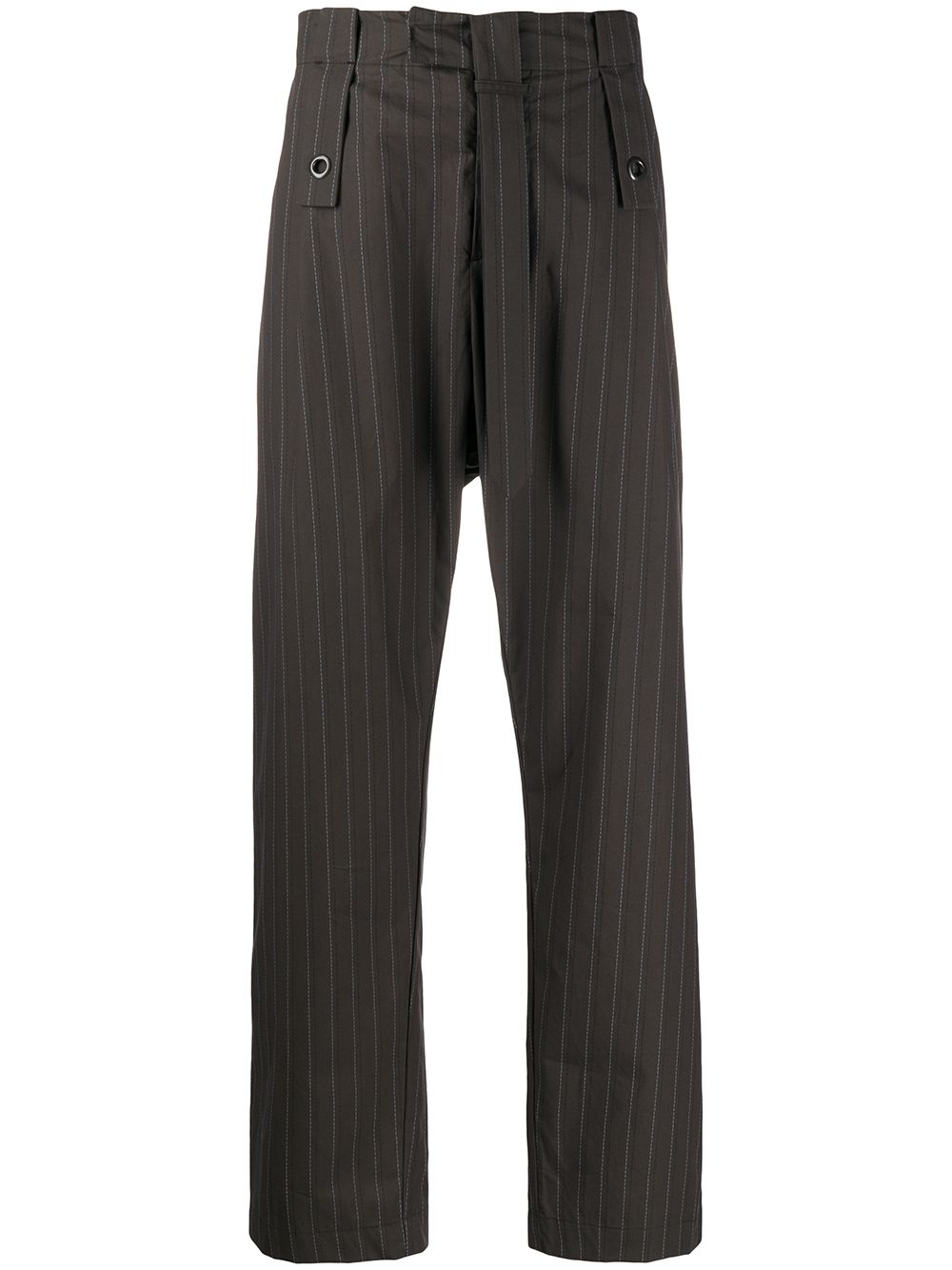 Shop Craig Green Striped Straight-leg Trousers In Grey