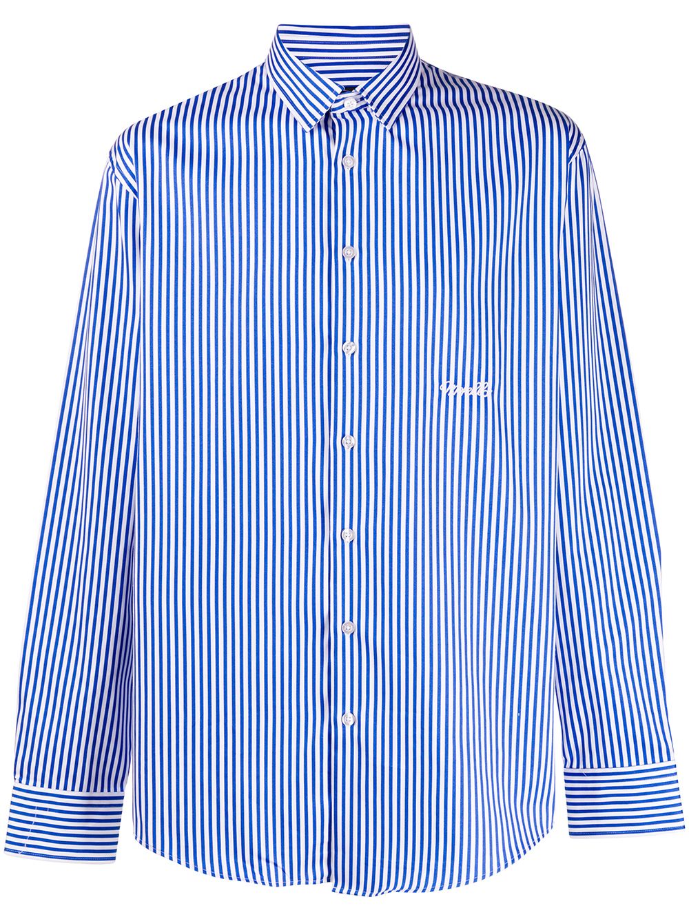 Frankie Morello Cotton Striped Shirt In Blue