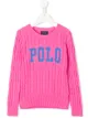 الصورة 1 من Ralph Lauren Kids كنزة منسوجة بحياكة الضفيرة