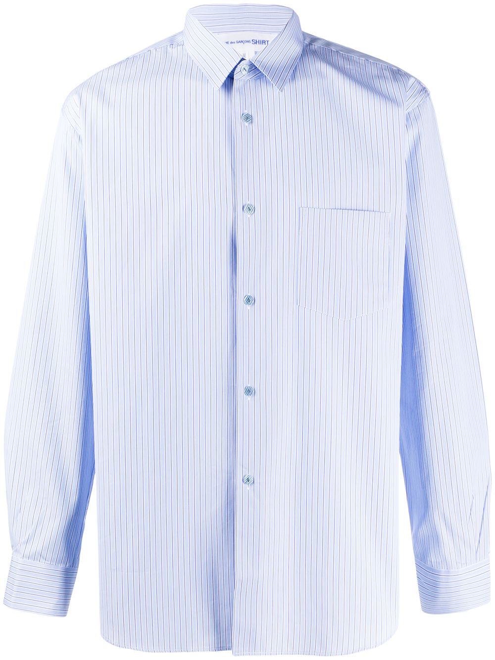 Comme Des Garçons Shirt Pinstripe Straight Shirt In Blue