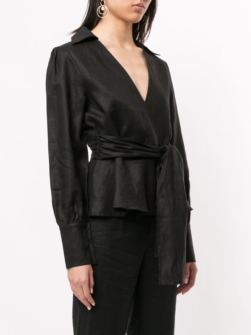 Shop Sir Emile Wrap Shirt In Black