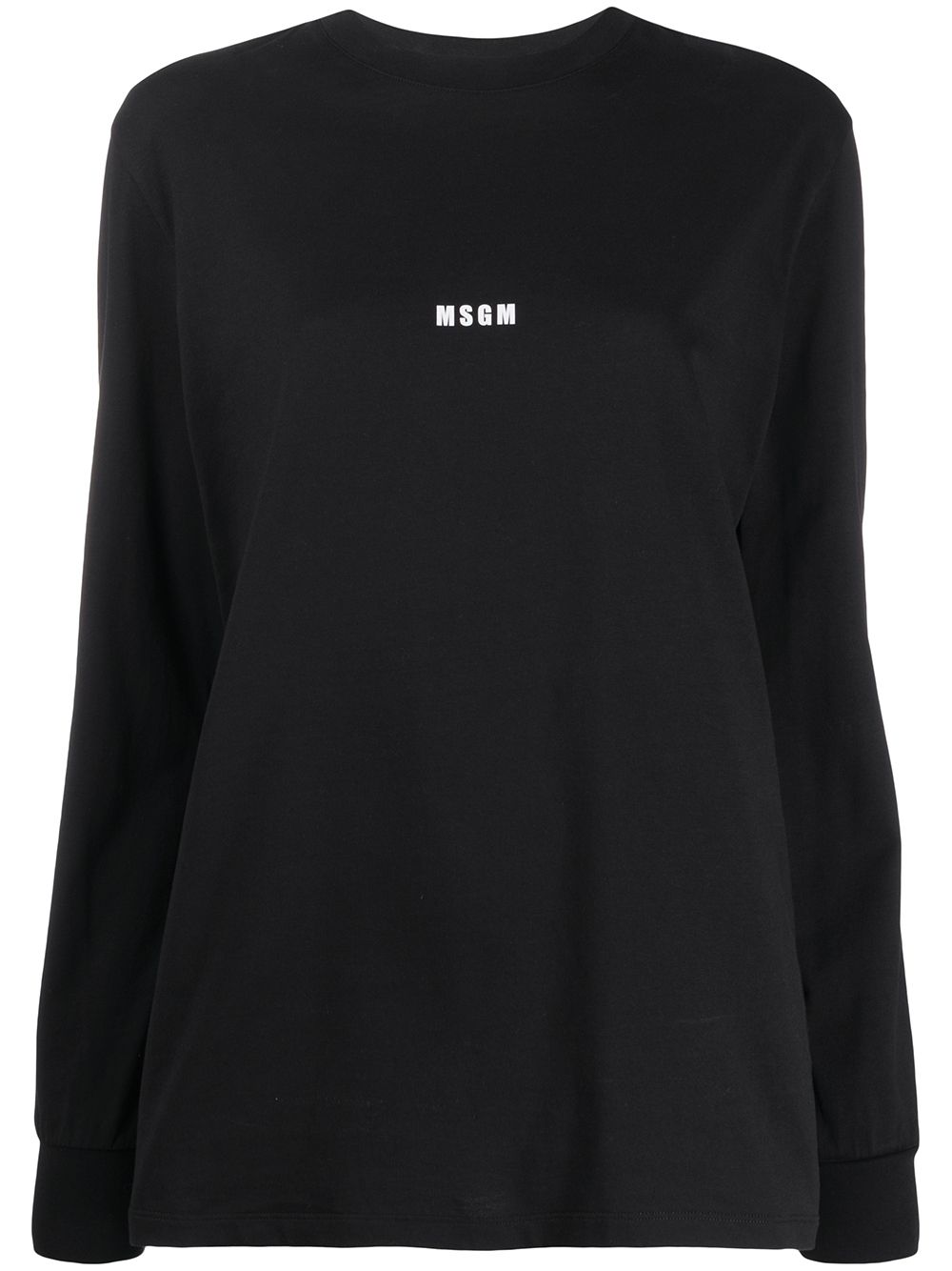 Msgm Logo-print Longline Sweatshirt In Black