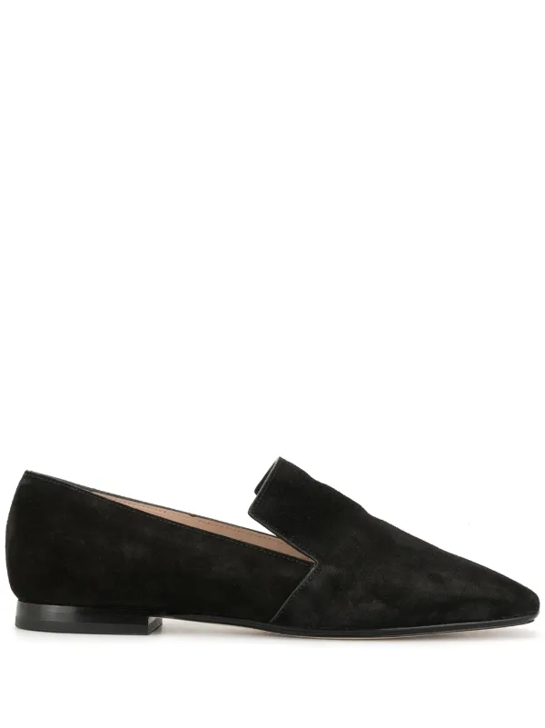 flat suede loafers