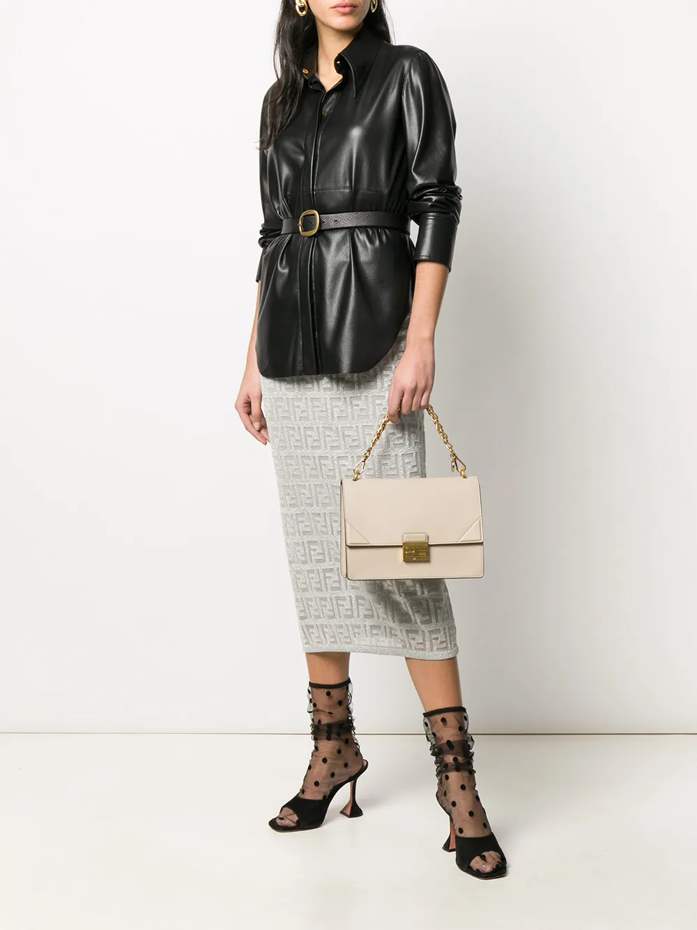 Fendi Kan U chain-trimmed leather bag