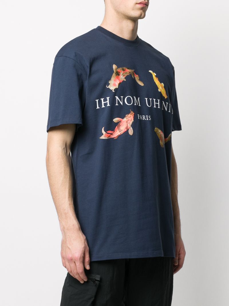 Shop Ih Nom Uh Nit Logo Fish Print T-shirt In Blue