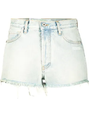 black and white jean shorts