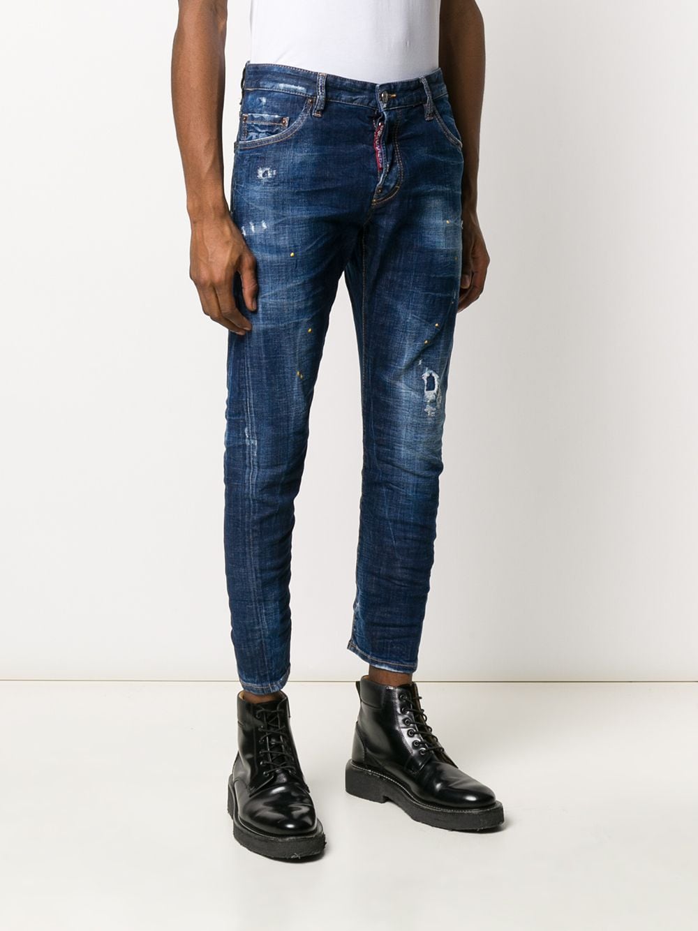 фото Dsquared2 укороченные джинсы с вышивкой