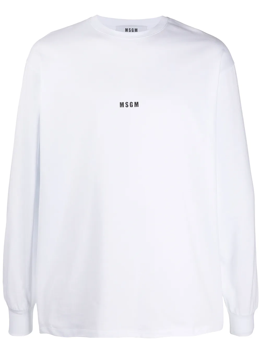 Msgm Logo-print Crew Neck Jumper In White