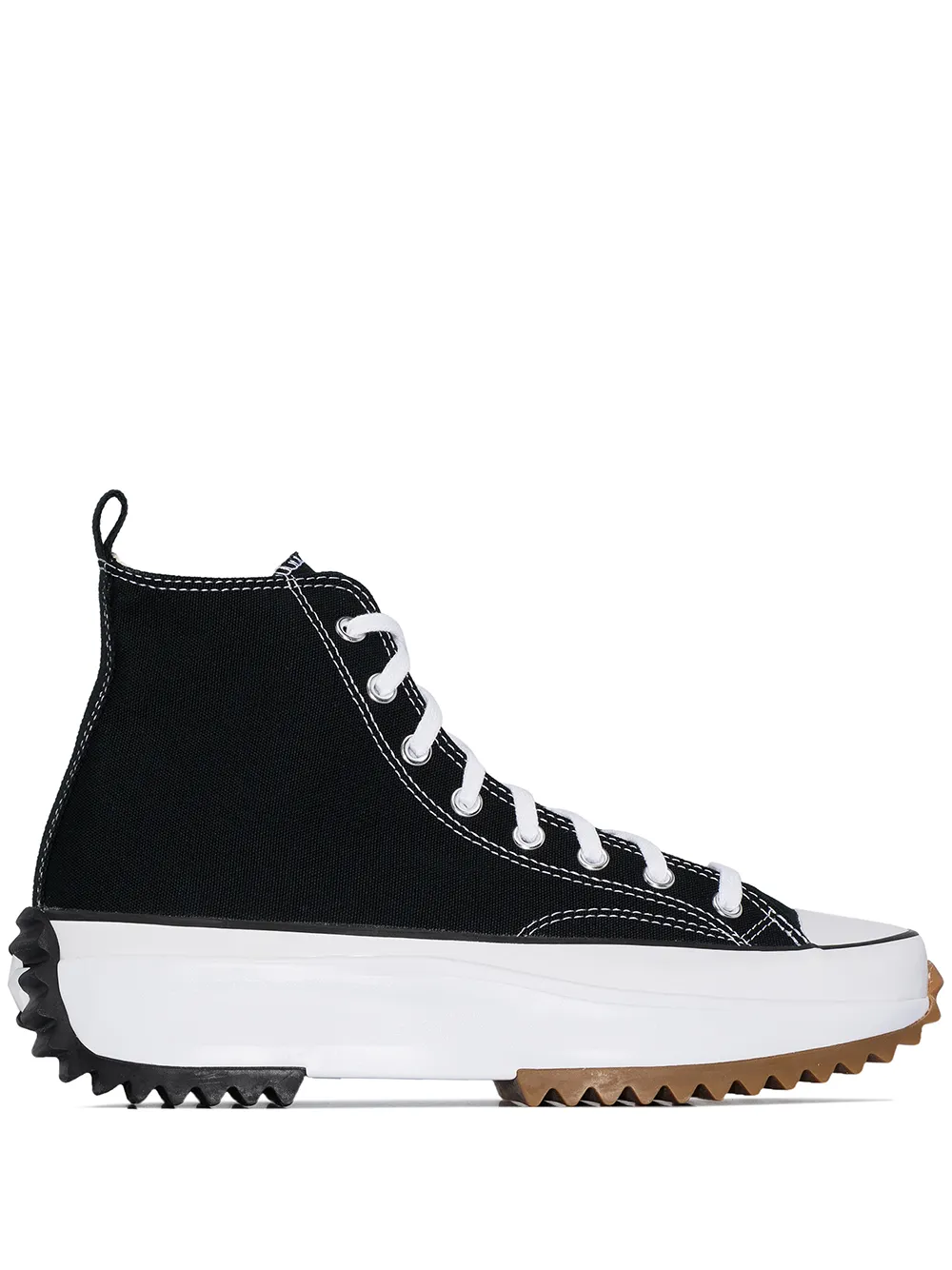 Converse Run Star Hike Hi Platform Sole Casual Sneakers In Black