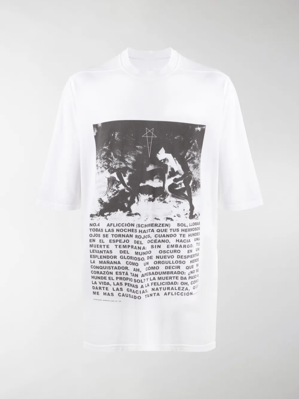 RICK OWENS DRKSHDW JUMBO TEXT-PRINT COTTON T-SHIRT,DU20S5274RNEP114989850