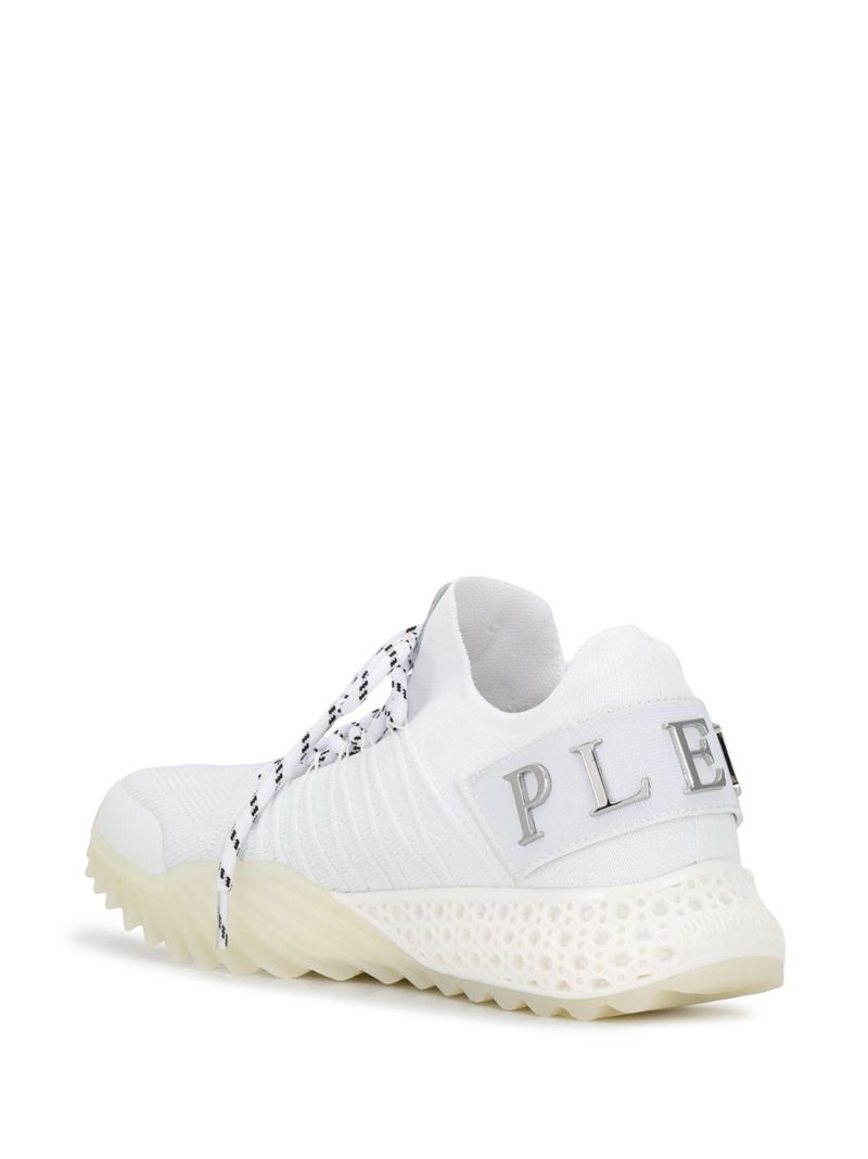 Shop Philipp Plein Logo-plaque Running Sneakers In White