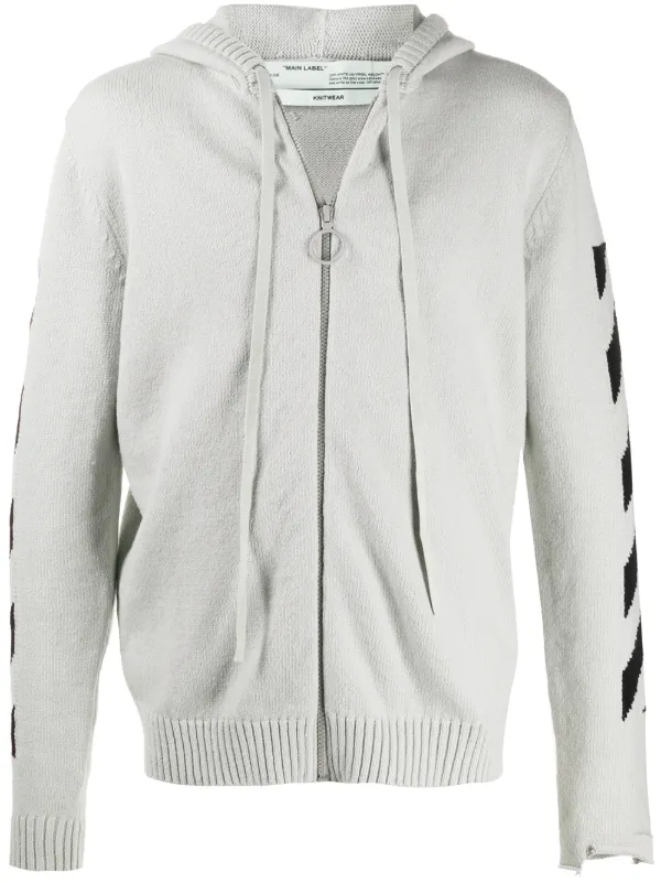 white knit hoodie