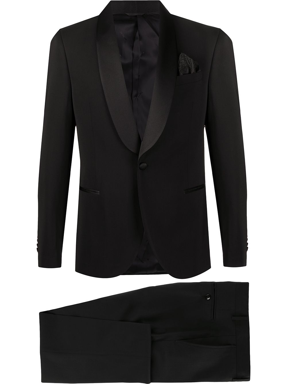 Manuel Ritz Satin Collar Dinner Jacket In Black