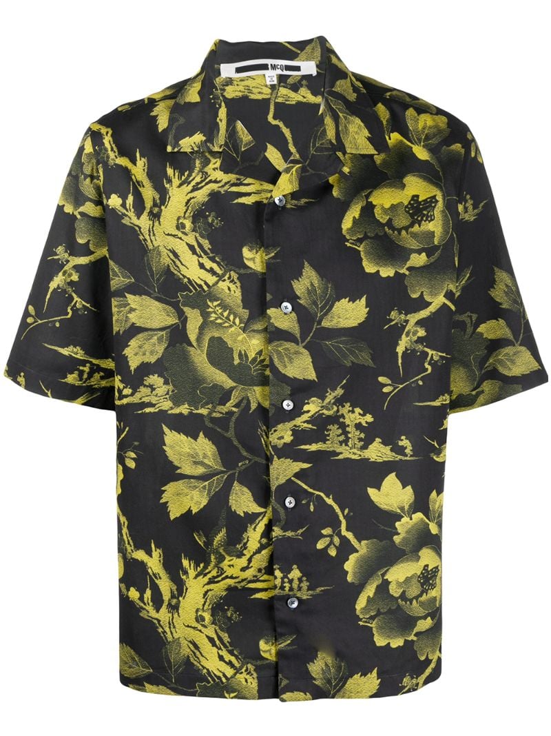 Shop Mcq By Alexander Mcqueen Floral Print Shirt In Black