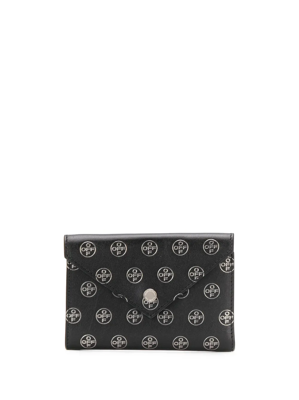 Off-white Embossed Logo Envelope-style Cardholder In Black