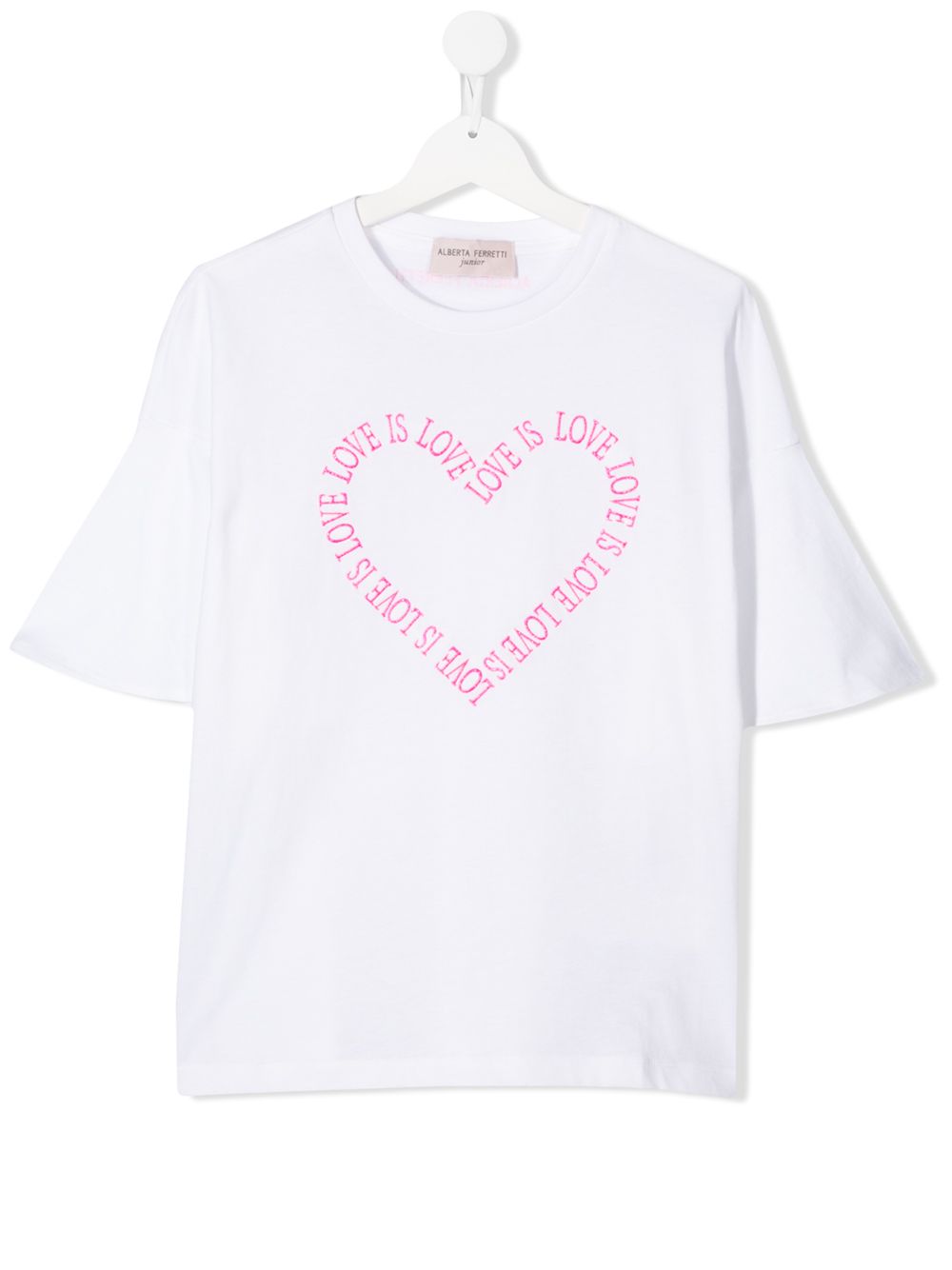 фото Alberta ferretti kids short sleeve heart slogan t-shirt