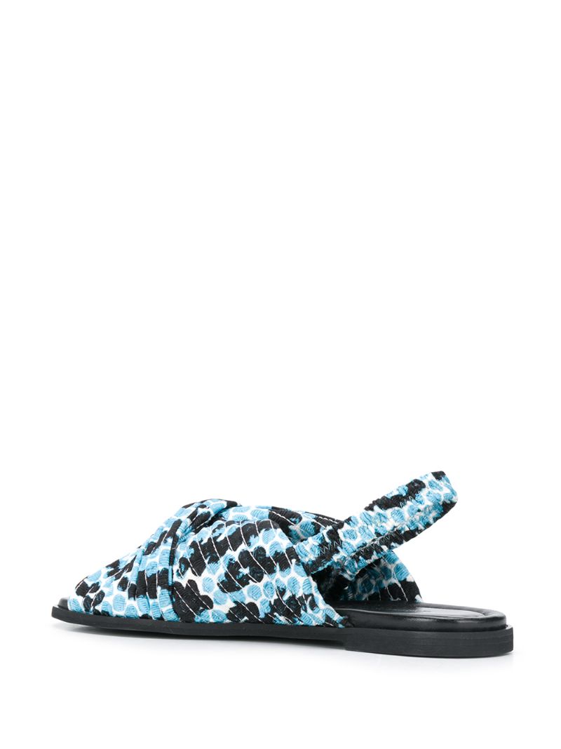 Shop Christian Wijnants Jacquard Slingback Sandals In Blue