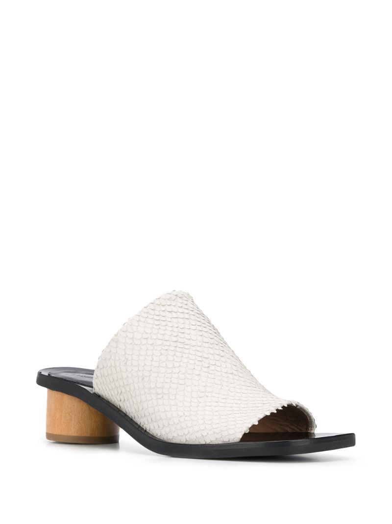 Shop Christian Wijnants Aisha 45mm Snakeskin-effect Mules In Grey