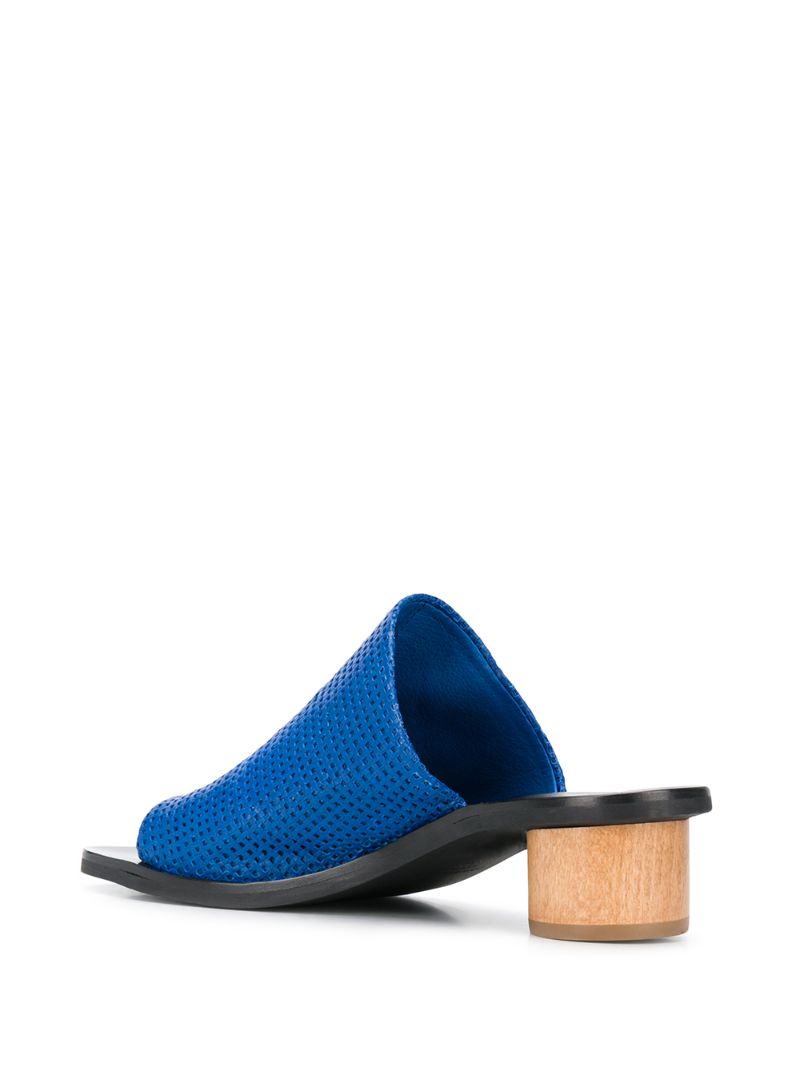 Shop Christian Wijnants Aisha 45mm Embossed Mules In Blue