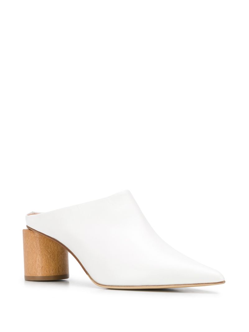 Shop Christian Wijnants Pointed Mid-heel Mules In White