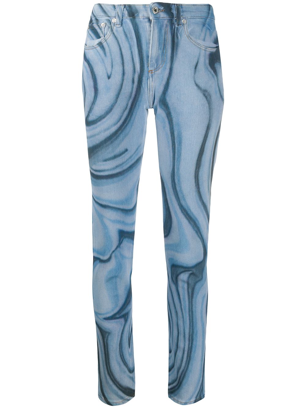 Off-white Psychedelic Print Skinny Jeans In Blue