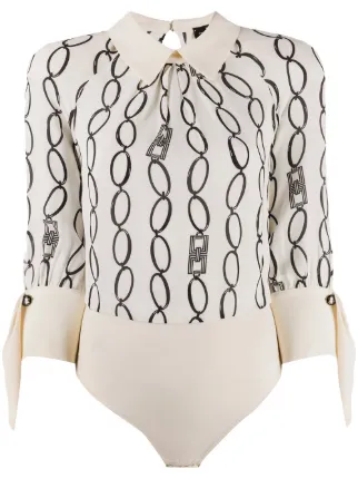 chain print bodysuit