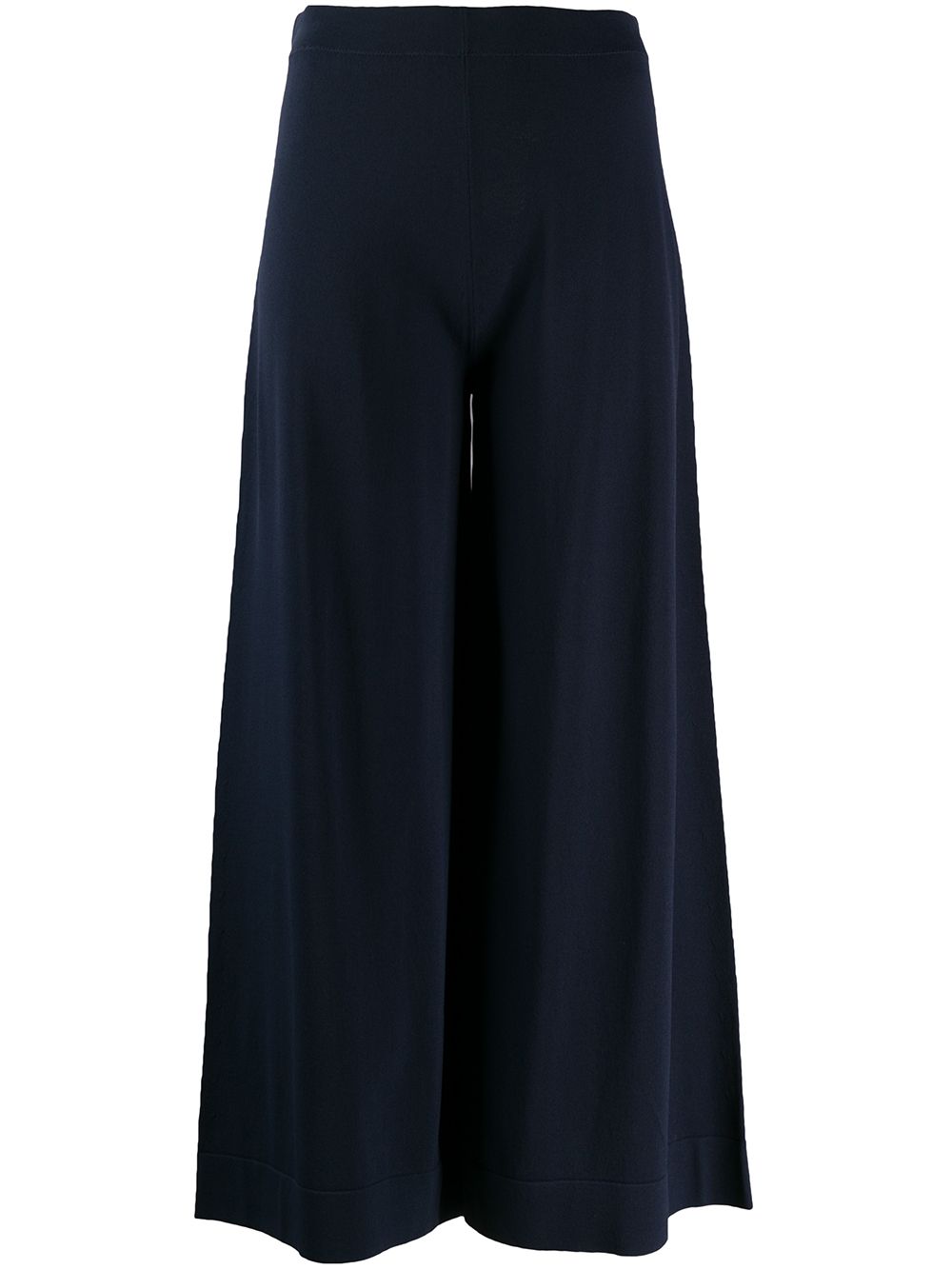 D-exterior Stretch Knit Culottes In Blue