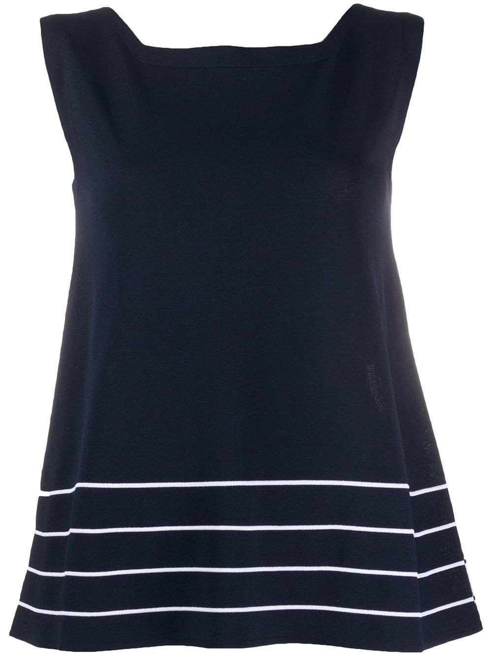 D-exterior Two-tone Knit Top In Blue