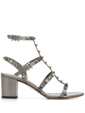 valentino rockstud metallic sandals