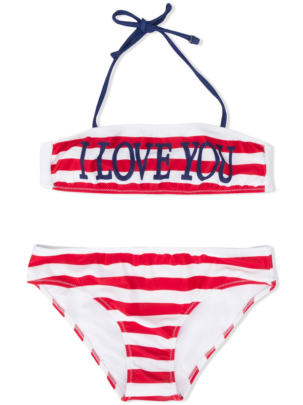 фото Alberta ferretti kids striped slogan bikini