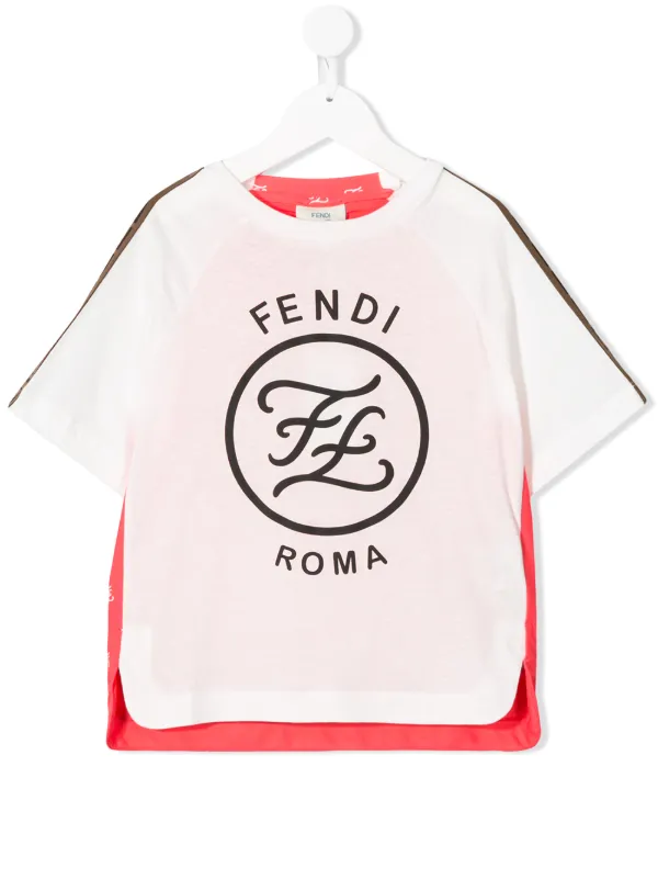 fendi logo print t shirt
