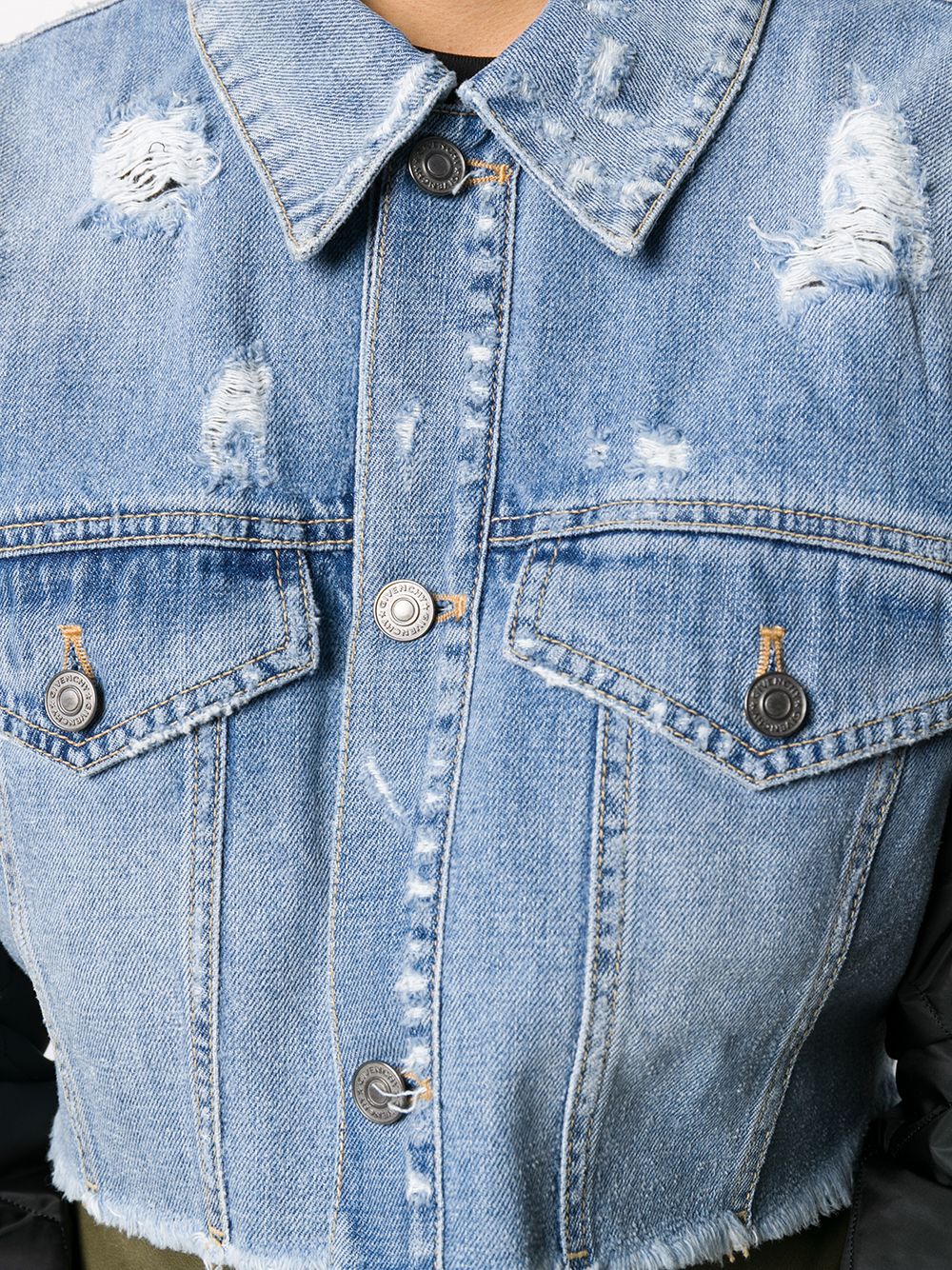 фото Givenchy джинсовая куртка со стегаными рукавами