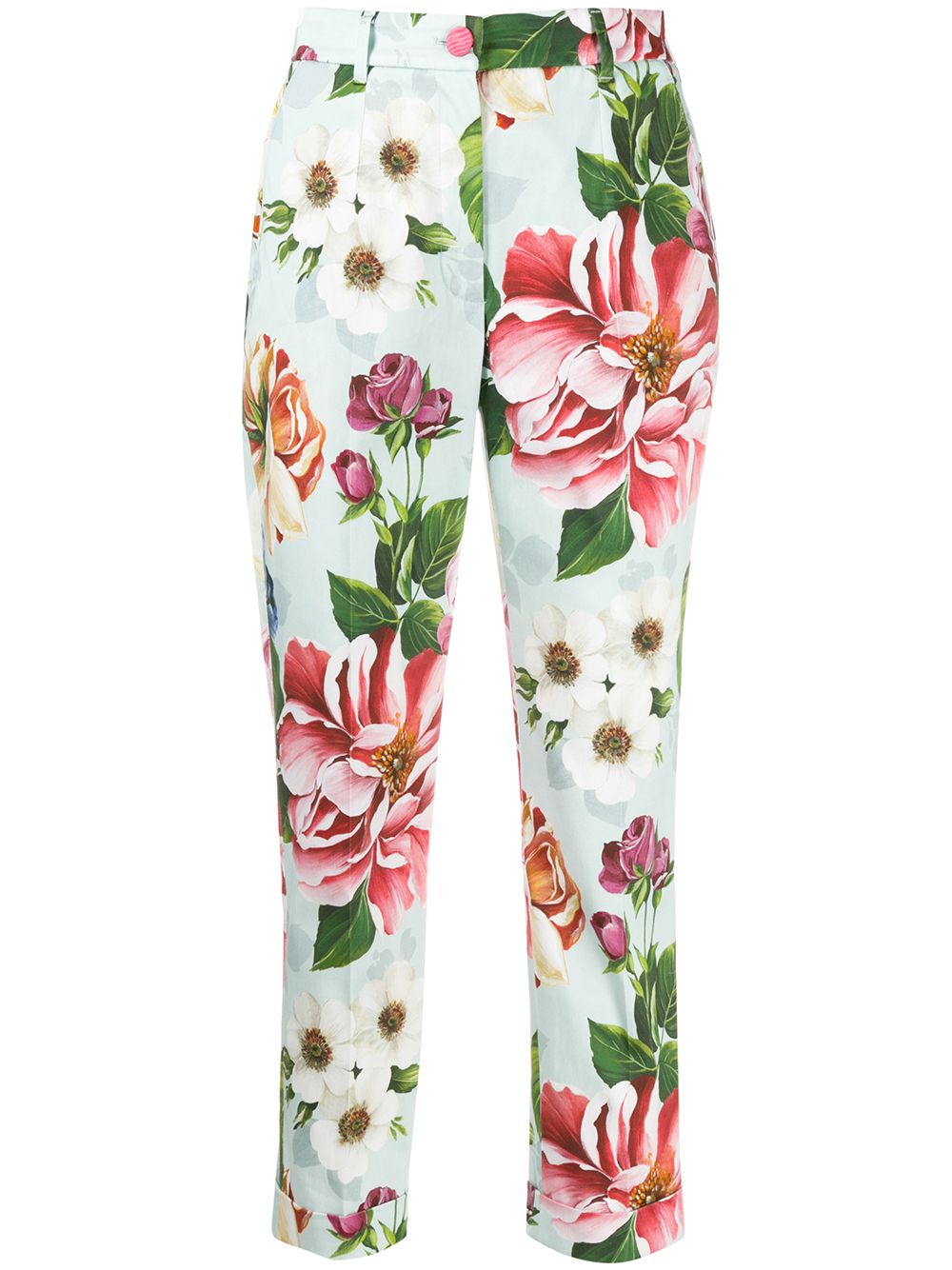 фото Dolce & gabbana укороченные брюки с цветочным принтом