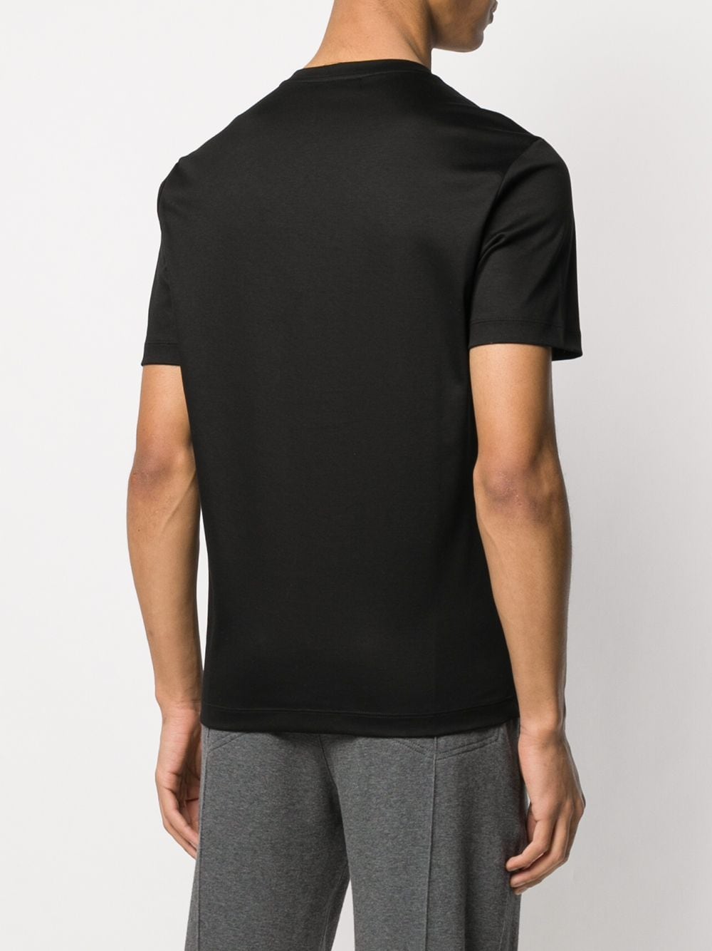 Shop Giorgio Armani Logo Embroidered T-shirt In Black